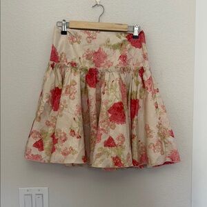 Vintage Floral Skater Skirt - Pink and Cream
